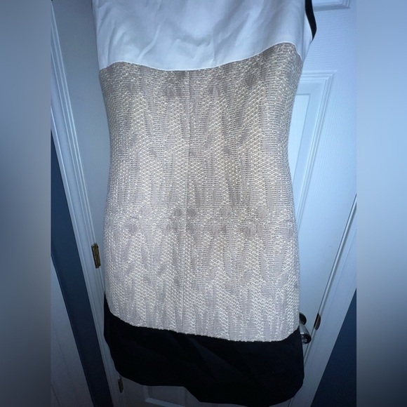 Karen Millen US 6 UK 10 Beige Black Colorblock Shift Cocktail Dress S - Picture 11 of 16